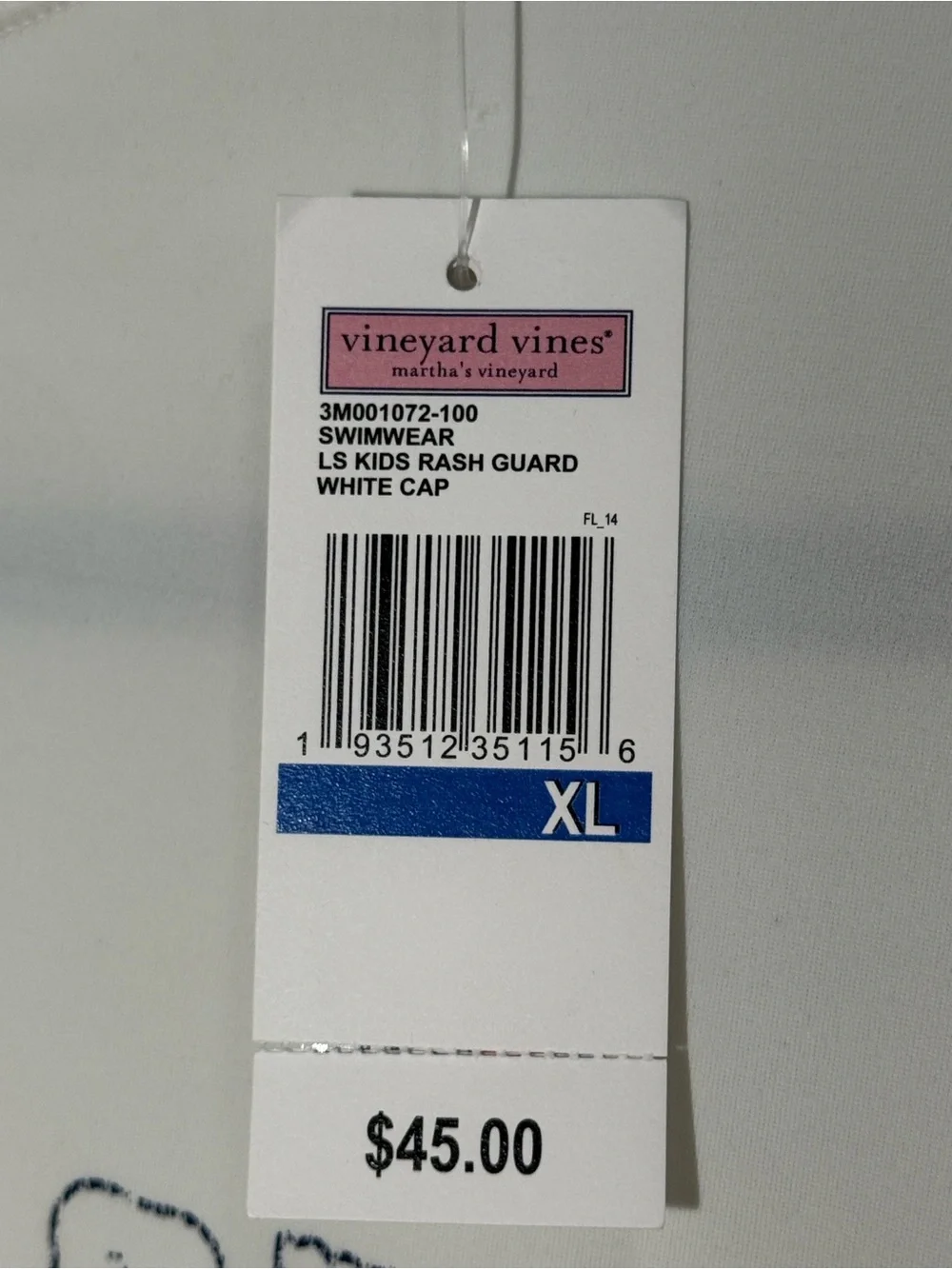 Vineyard Vines Women’s Long-Sleeve Swim Tee / Rash Guard in White